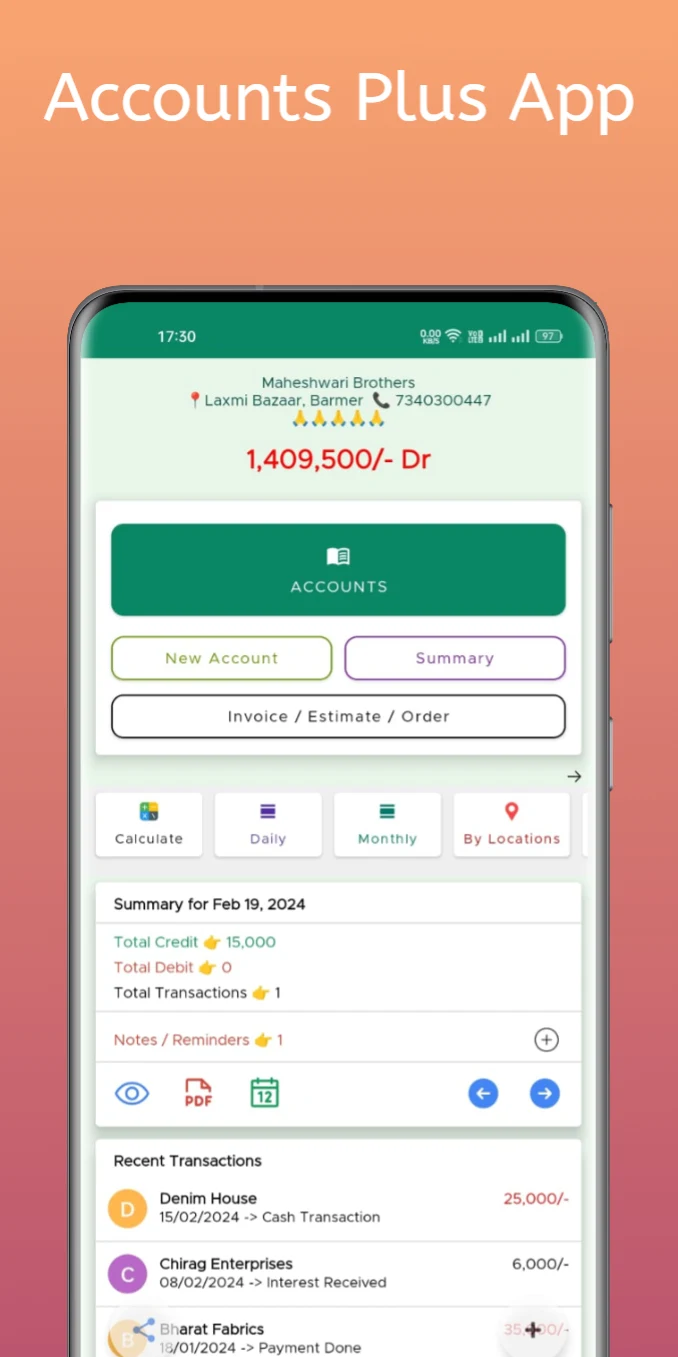 Accounts Plus - Ledger Book screenshot